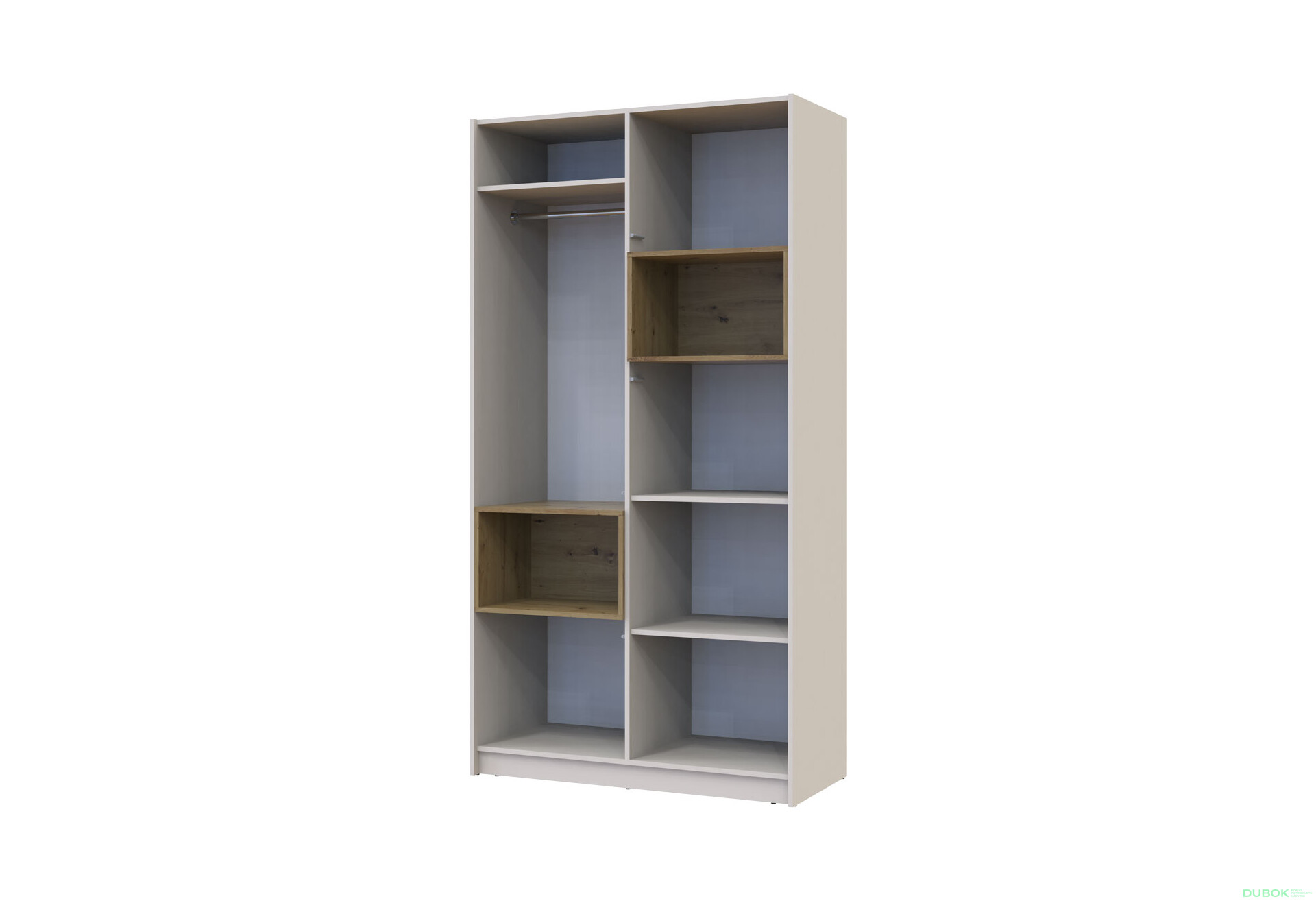 Skriňa Dale 2D s výklenkom 115.2х52х220 cm kašmír / dub artisan - Fotografia 9 Fotografia 9 - Skriňa Dale 2D s výklenkom 115.2х52х220 cm kašmír / dub artisan