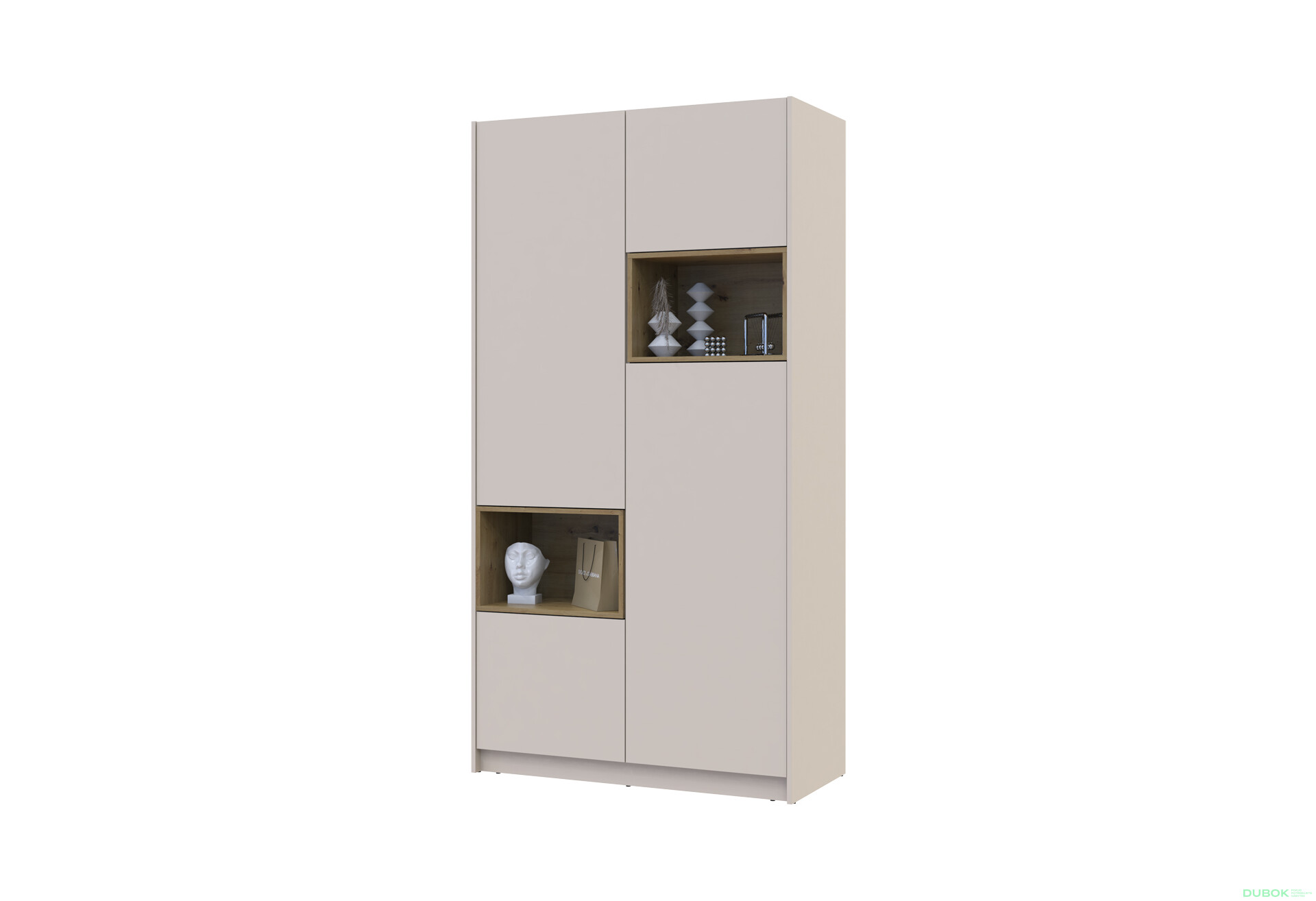 Fotografia 11 - Skriňa Dale 2D s výklenkom 115.2х52х220 cm kašmír / dub artisan