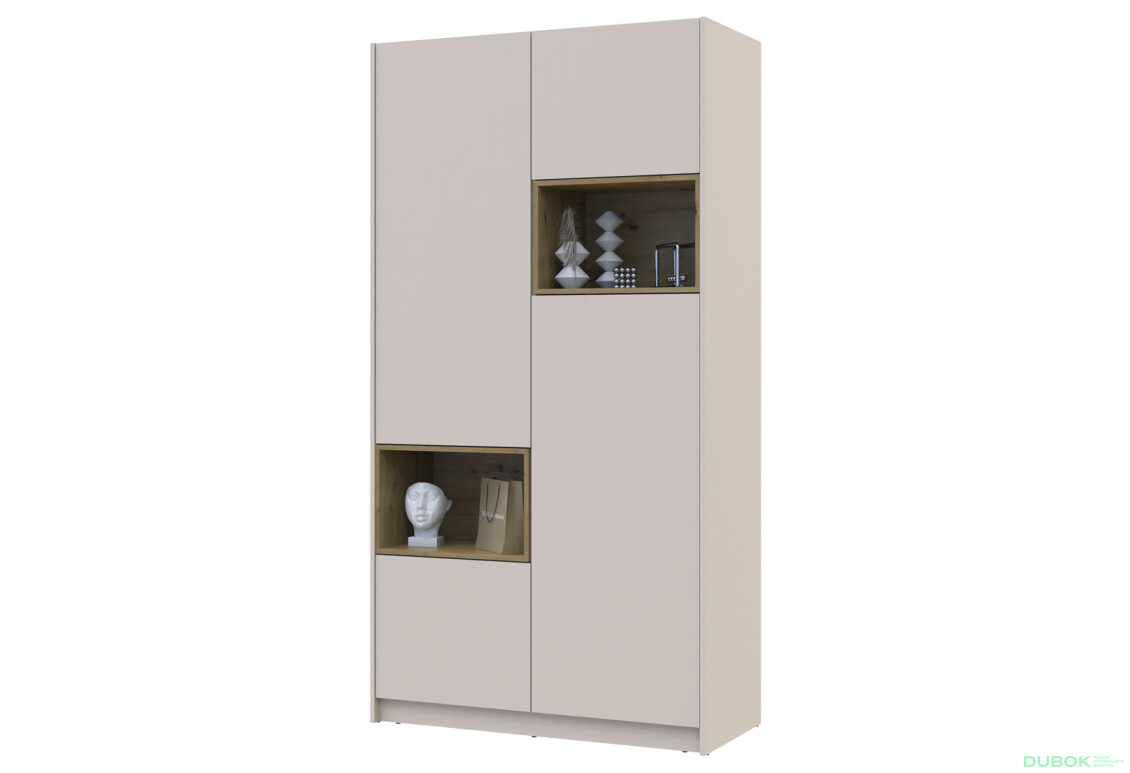 Fotografia 11 - Skriňa Dale 2D s výklenkom 115.2х52х220 cm kašmír / dub artisan