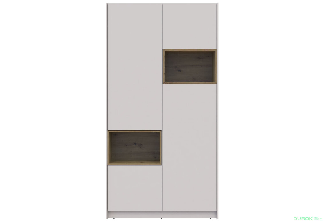 Fotografia 3 - Skriňa Dale 2D s výklenkom 115.2х52х220 cm kašmír / dub artisan