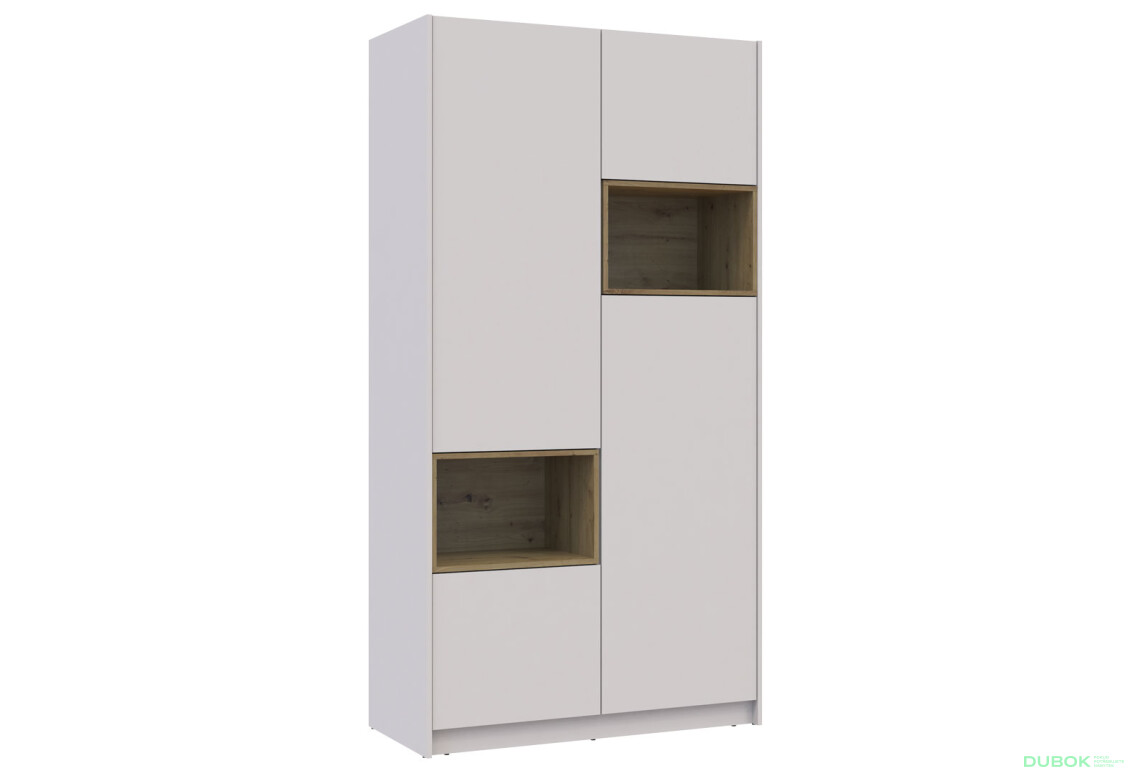 Fotografia 4 - Skriňa Dale 2D s výklenkom 115.2х52х220 cm kašmír / dub artisan