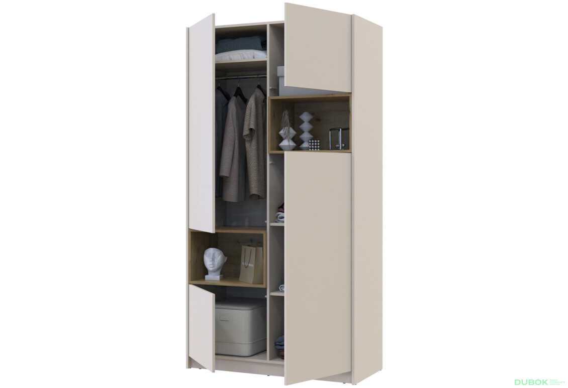 Fotografia 7 - Skriňa Dale 2D s výklenkom 115.2х52х220 cm kašmír / dub artisan