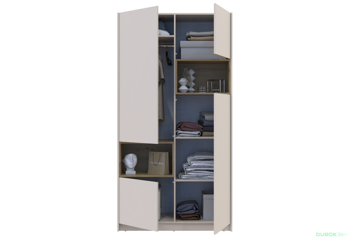 Skriňa Dale 2D s výklenkom 115.2х52х220 cm kašmír / dub artisan - Fotografia 8 Fotografia 8 - Skriňa Dale 2D s výklenkom 115.2х52х220 cm kašmír / dub artisan