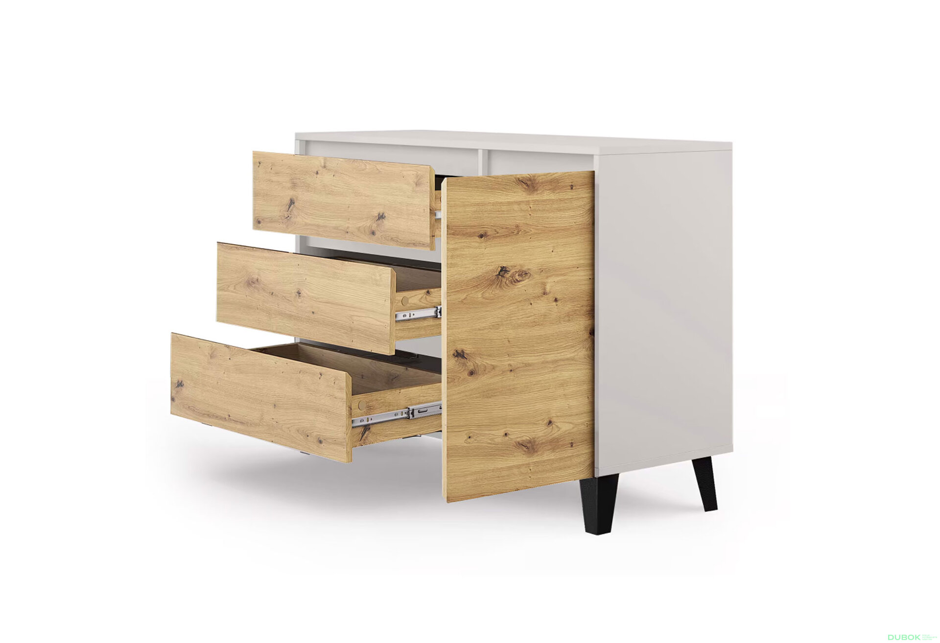 Fotografia 4 - Komoda Borg 1d3s kašmír / dub artisan