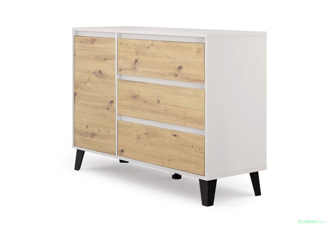 Fotografia 3 - Komoda Borg 1d3s kašmír / dub artisan