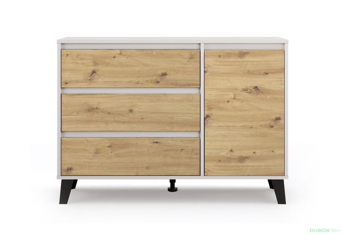 Fotografia 2 - Komoda Borg 1d3s kašmír / dub artisan