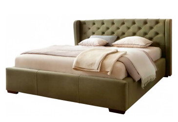 Posteľ Preston 180x200 Matt Velvet 38 Davis, podhlavník 106, C4 Orech