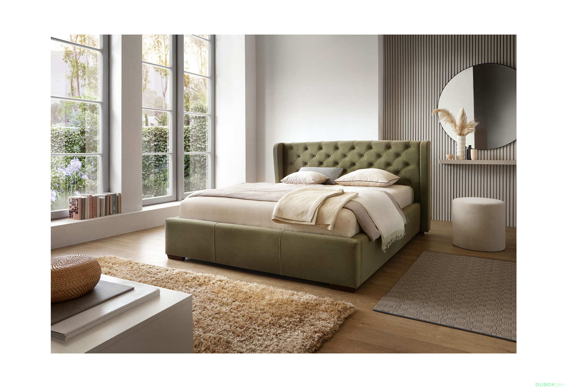 Fotografia 3 - Posteľ Preston 180x200 Matt Velvet 38 Davis, podhlavník 106, C4 Orech