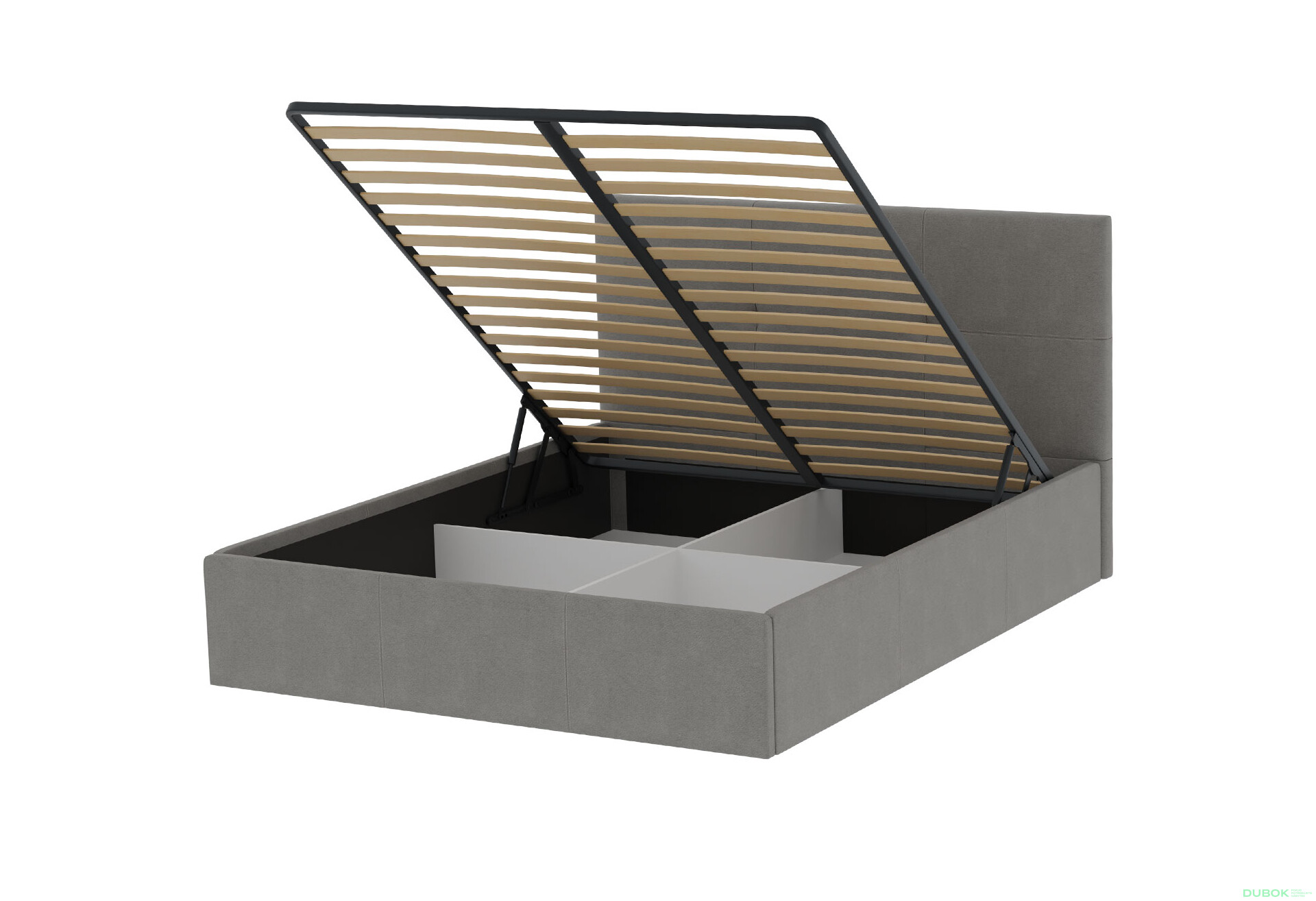 Posteľ s roštom, úložným priestorom Lily 160x200 cm Šedá - Fotografia 3 Fotografia 3 - Posteľ s roštom, úložným priestorom Lily 160x200 cm Šedá