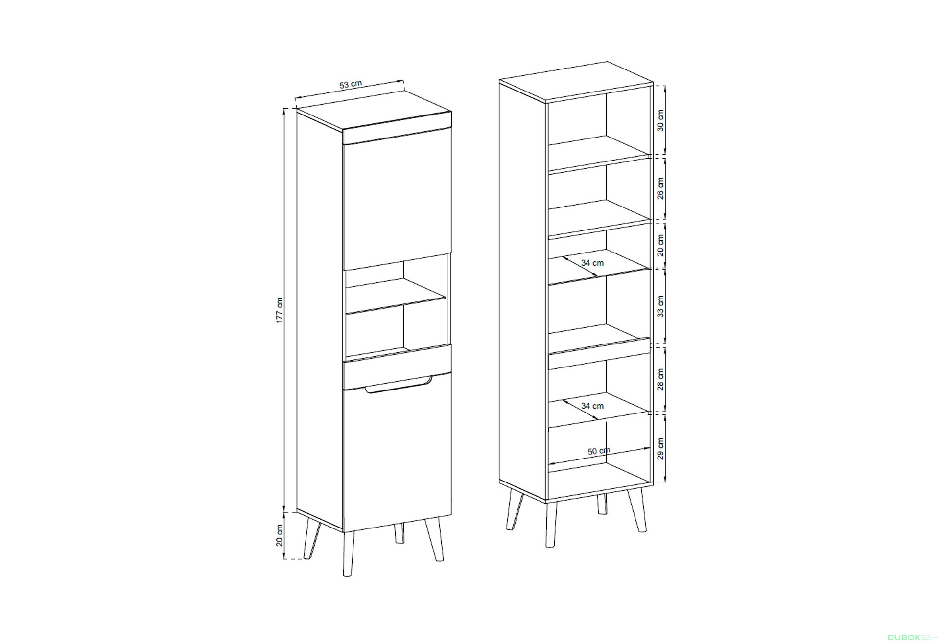 Vitrína NWT53 Nordi dub artisan - Fotografia 2 Fotografia 2 - Vitrína NWT53 Nordi dub artisan
