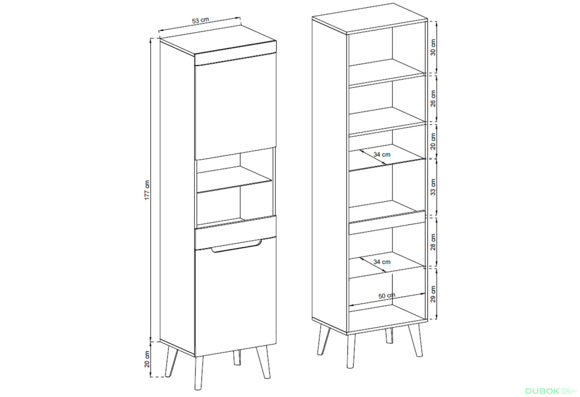 Vitrína NWT53 Nordi dub artisan - Fotografia 2 Fotografia 2 - Vitrína NWT53 Nordi dub artisan