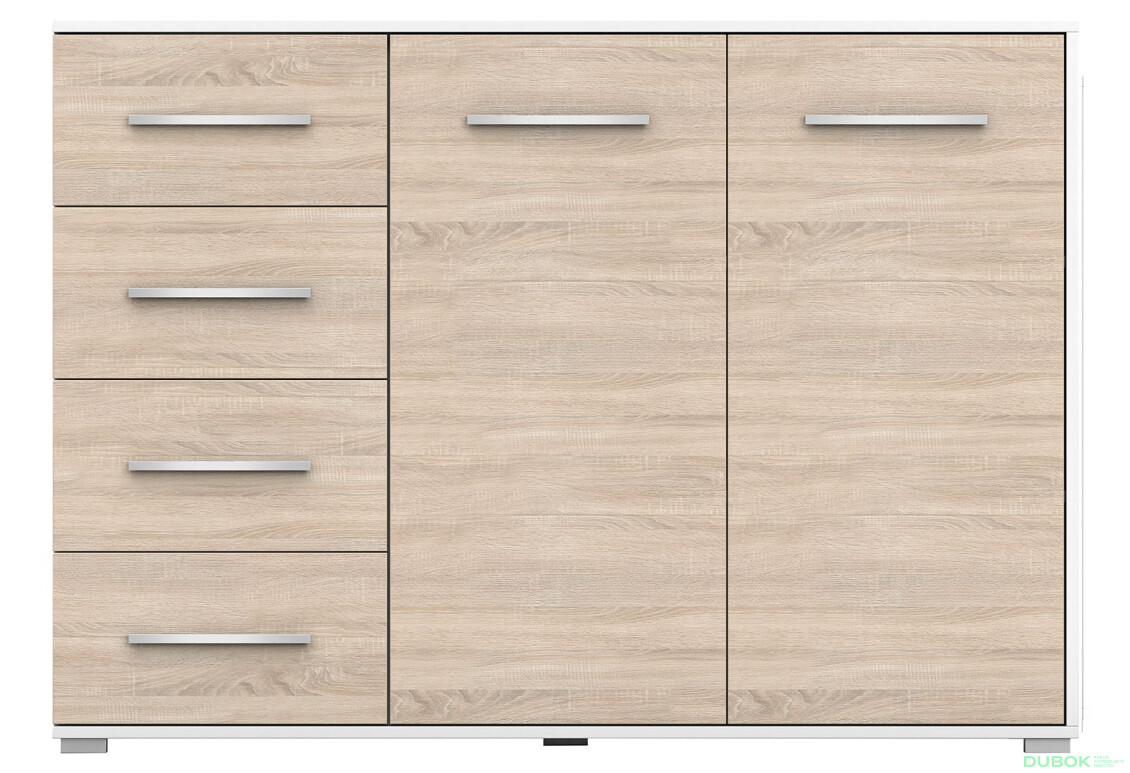 Fotografia 3 - Komoda Frida 01 135 2D4S biela / dub sonoma