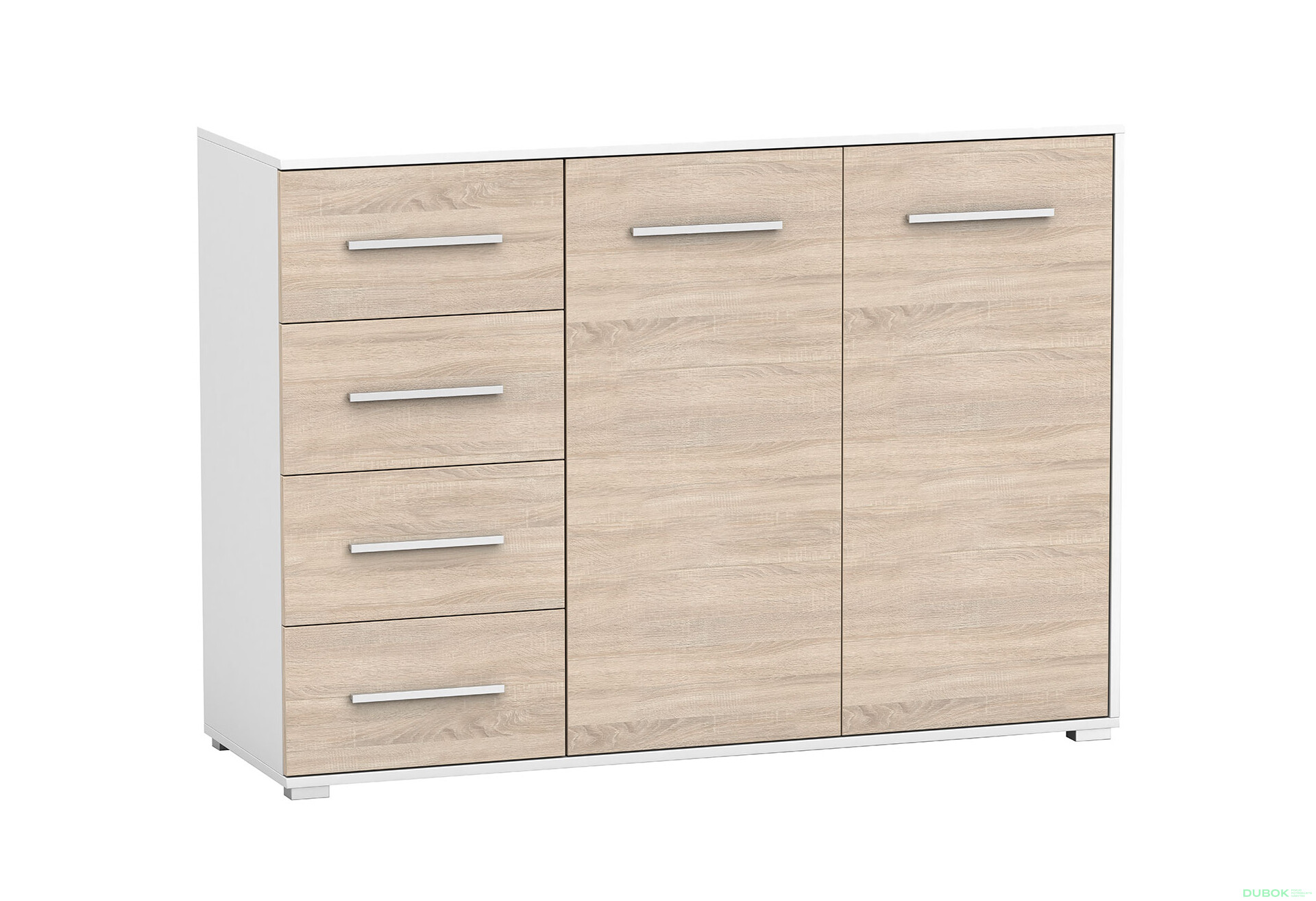 Fotografia 4 - Komoda Frida 01 135 2D4S biela / dub sonoma