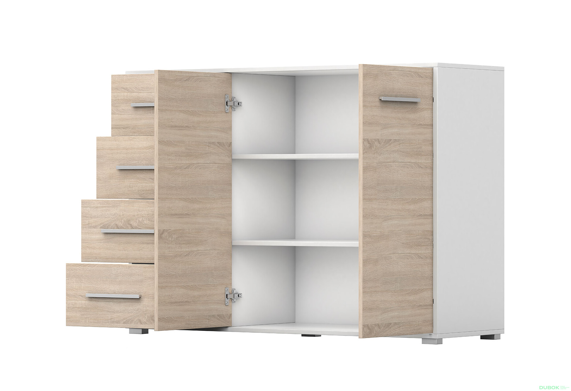 Fotografia 7 - Komoda Frida 01 135 2D4S biela / dub sonoma