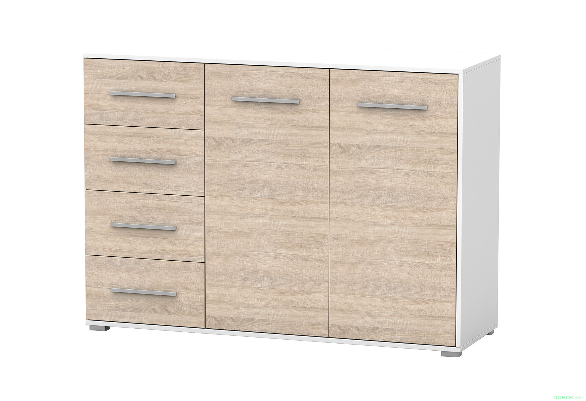 Fotografia 2 - Komoda Frida 01 135 2D4S biela / dub sonoma