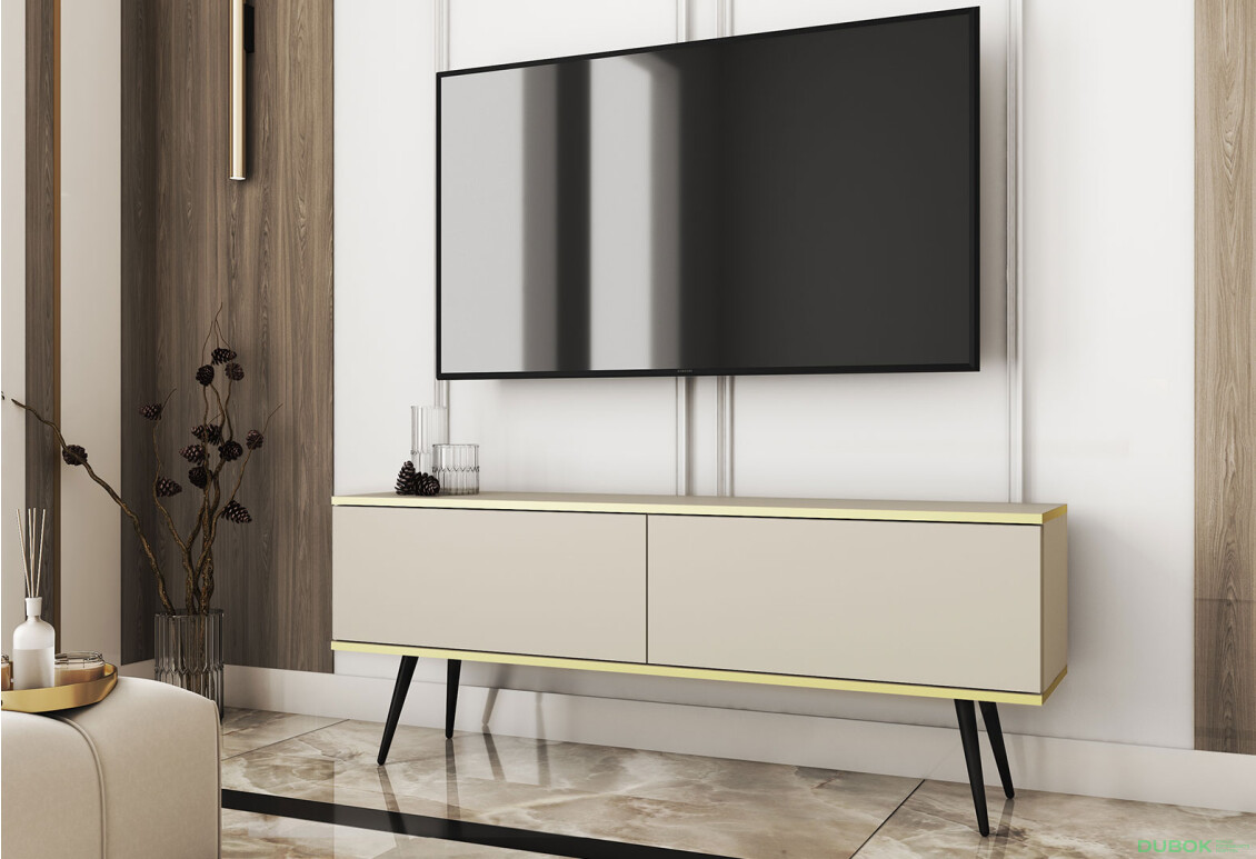 Fotografia 2 - TV stolík RTV 135 béžový, čierne nohy Oro
