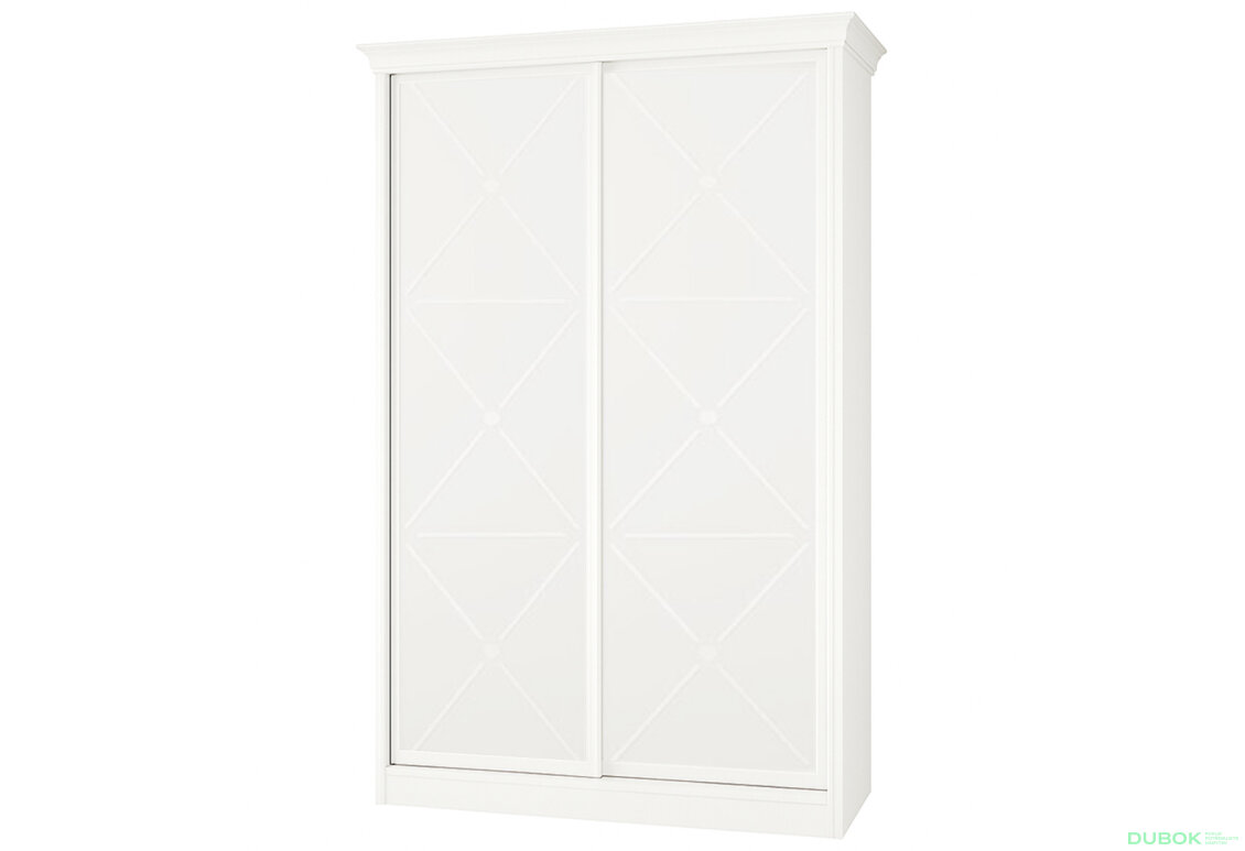 Skriňa Rim-Veneziano 2D 1,4 m biela s rímsou, fasádami DTD (s dekorom)