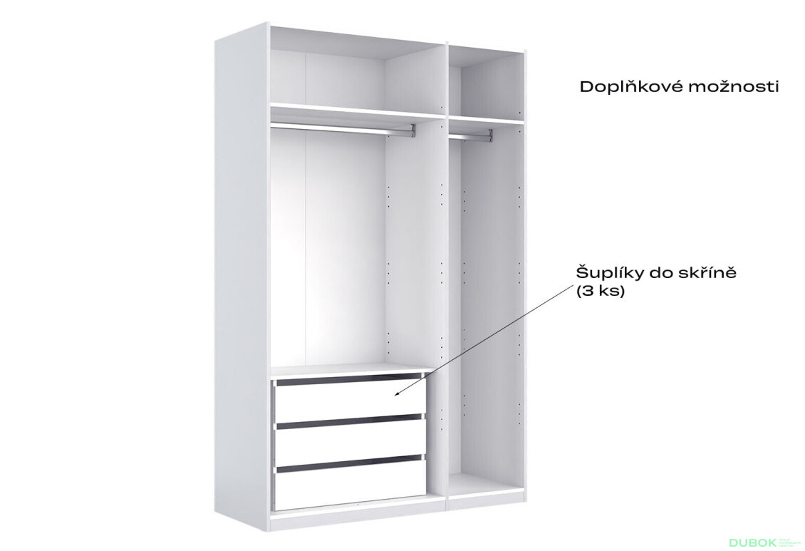 Fotografia 5 - Skriňa 3D (so zrkadlom), séria N, biely lesk Luiza