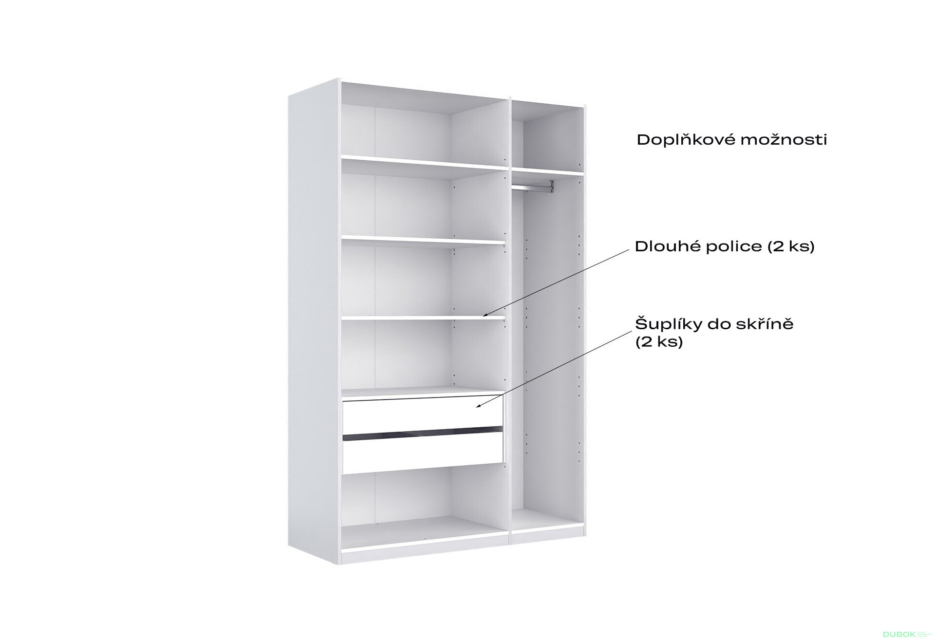 Fotografia 6 - Skriňa 3D (so zrkadlom), séria N, biely lesk Luiza