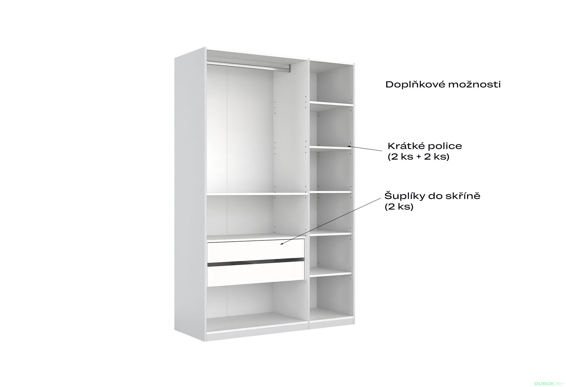 Fotografia 7 - Skriňa 3D (so zrkadlom), séria N, biely lesk Luiza