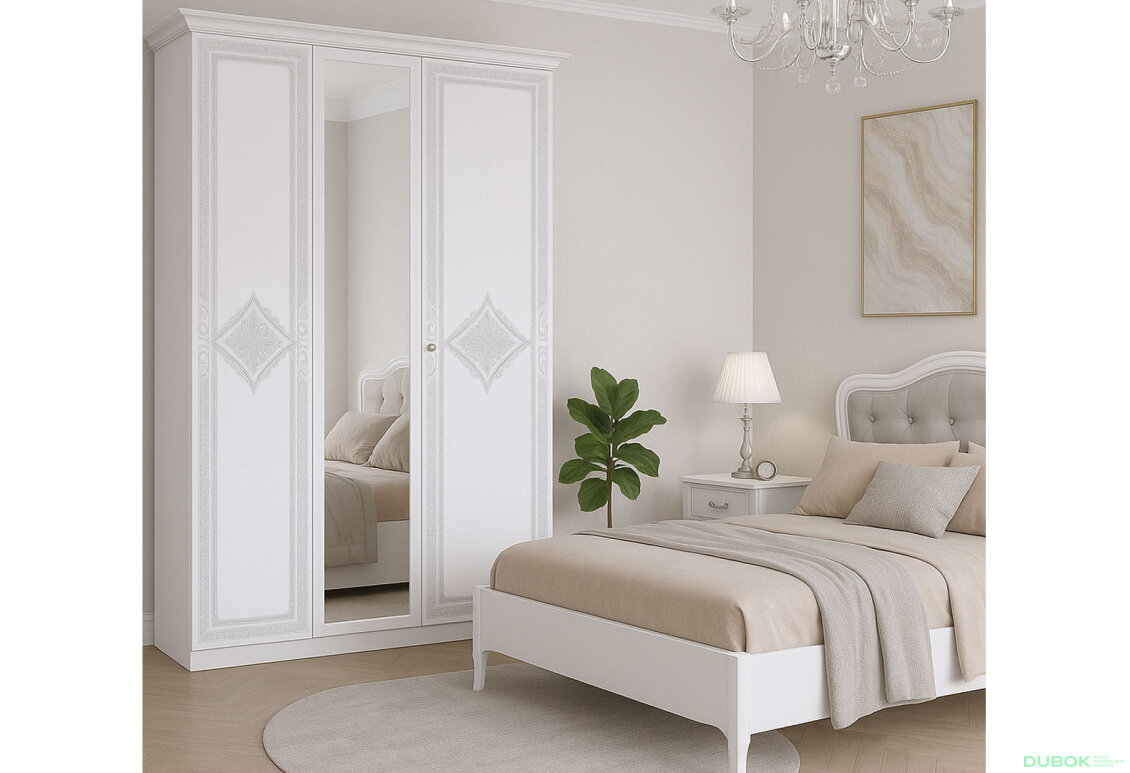 Fotografia 14 - Skriňa 3D (so zrkadlom), séria N, biely lesk Luiza