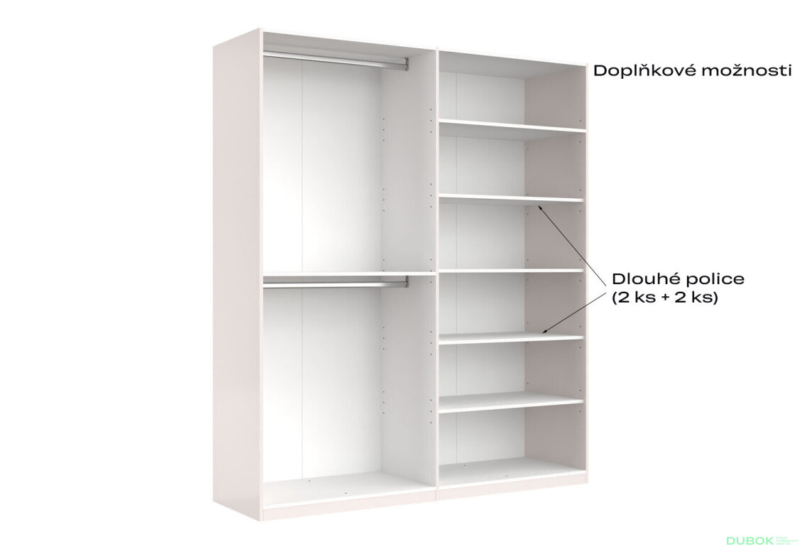 Fotografia 8 - Skriňa 4D (so zrkadlami), séria N, biely lesk Luiza