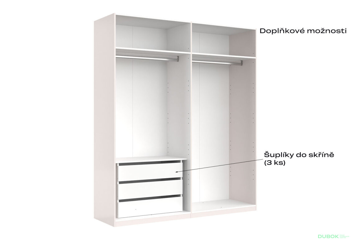 Fotografia 3 - Skriňa 4D (bez zrkadiel), séria N, biely lesk Luiza