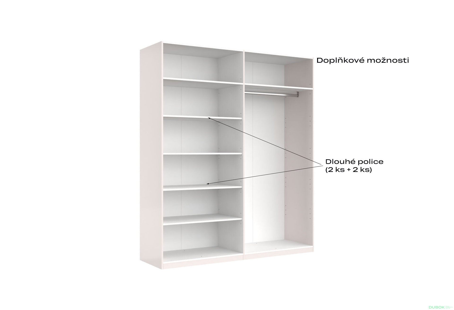 Fotografia 4 - Skriňa 4D (bez zrkadiel), séria N, biely lesk Luiza