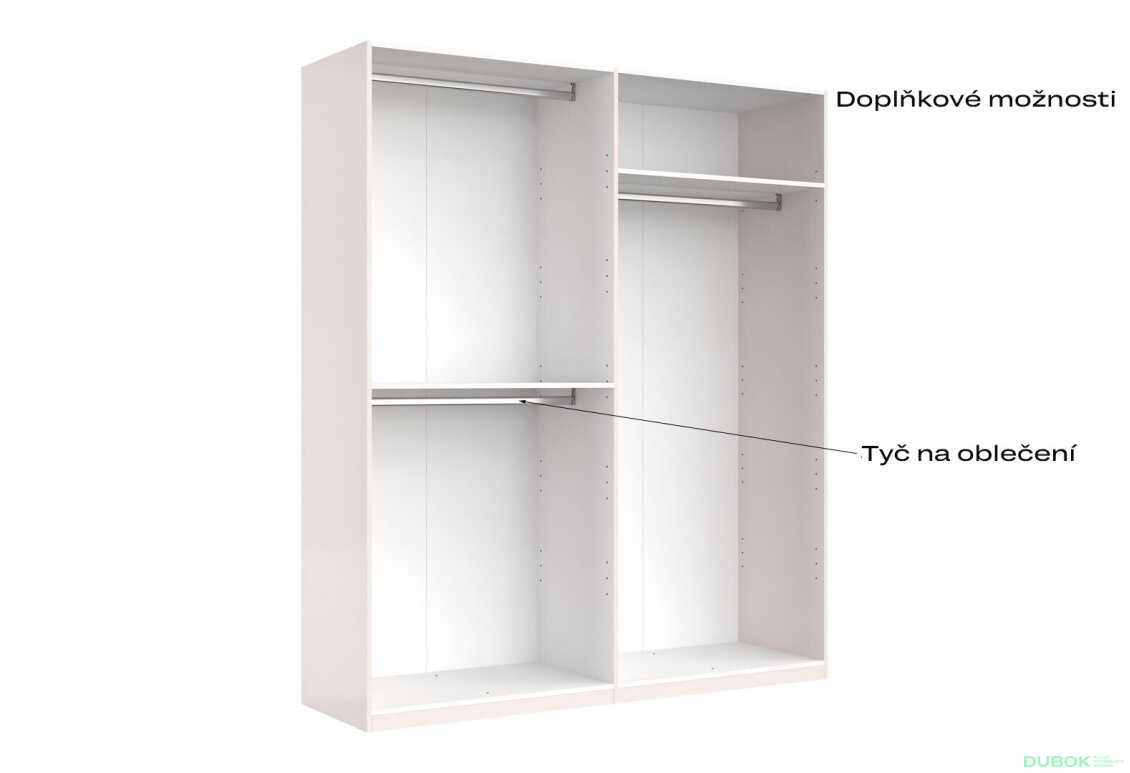 Fotografia 7 - Skriňa 4D (bez zrkadiel), séria N, biely lesk Luiza