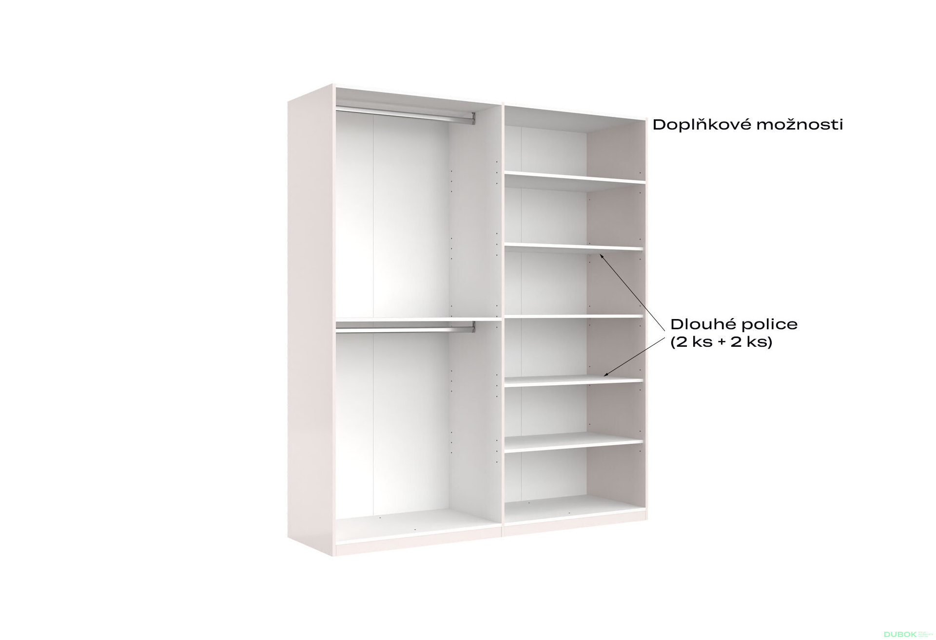 Fotografia 8 - Skriňa 4D (bez zrkadiel), séria N, biely lesk Luiza