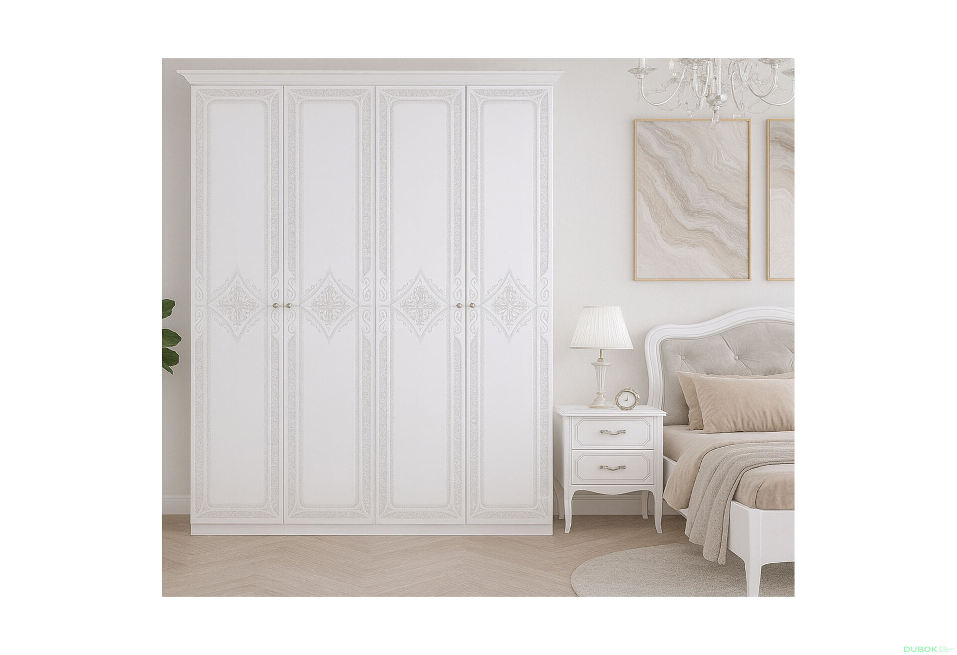 Fotografia 10 - Skriňa 4D (bez zrkadiel), séria N, biely lesk Luiza