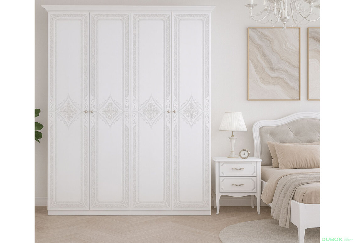 Fotografia 10 - Skriňa 4D (bez zrkadiel), séria N, biely lesk Luiza