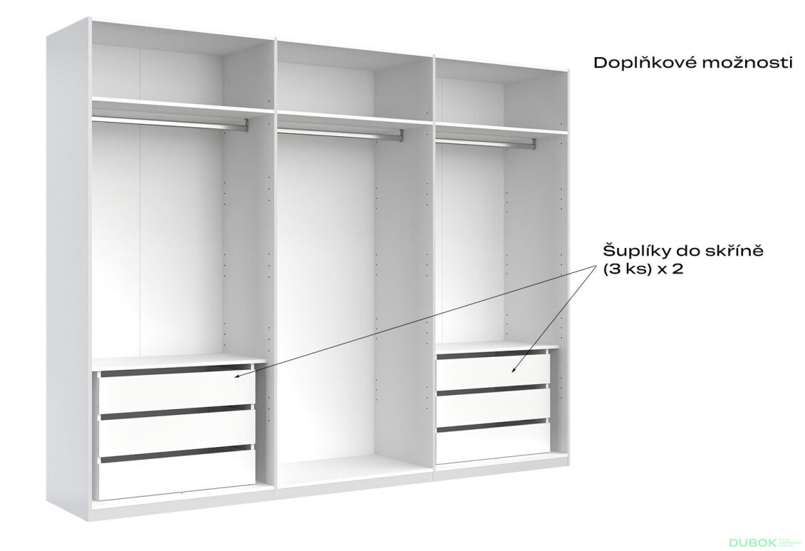 Fotografia 6 - Skriňa 6D (so zrkadlami), séria N, biely lesk Luiza