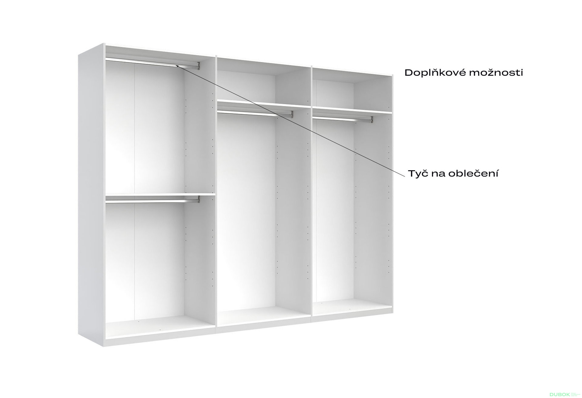 Fotografia 8 - Skriňa 6D (so zrkadlami), séria N, biely lesk Luiza