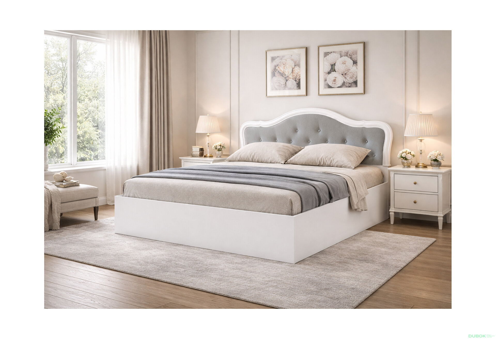 Fotografia 4 - Posteľ 160 výklopná s roštom, biela Luiza