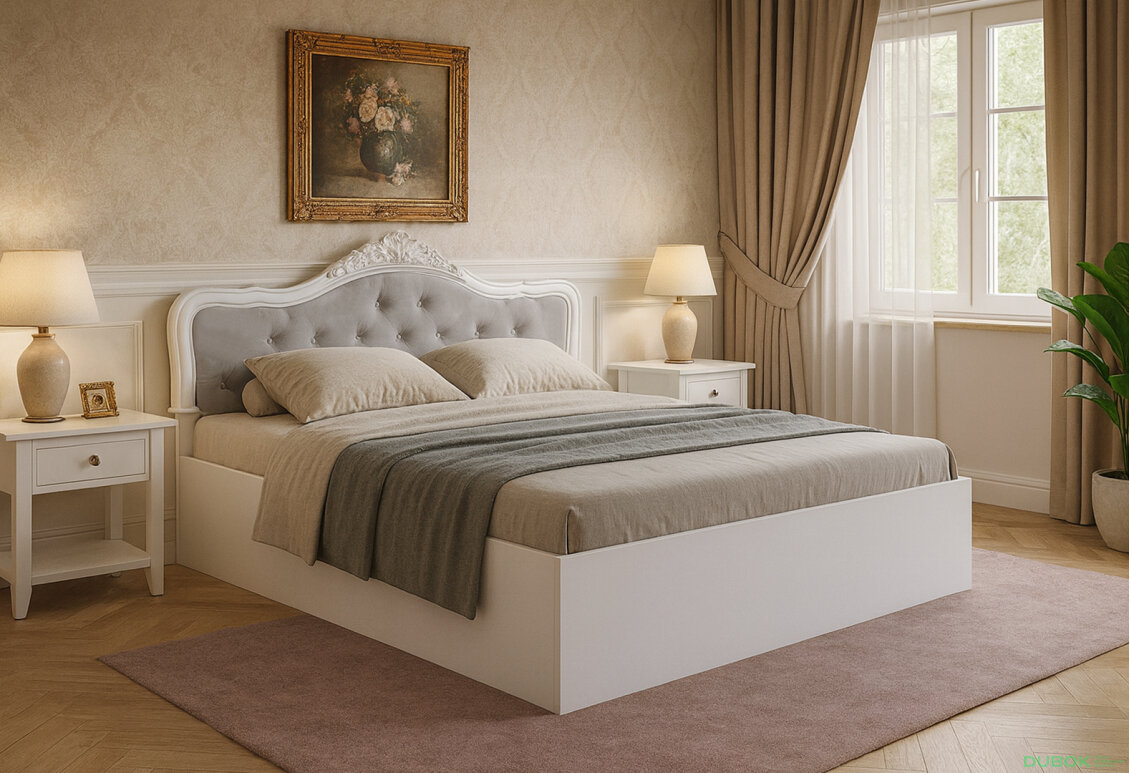 Fotografia 3 - Posteľ 160 výklopná s roštom + koruna, biela Luiza