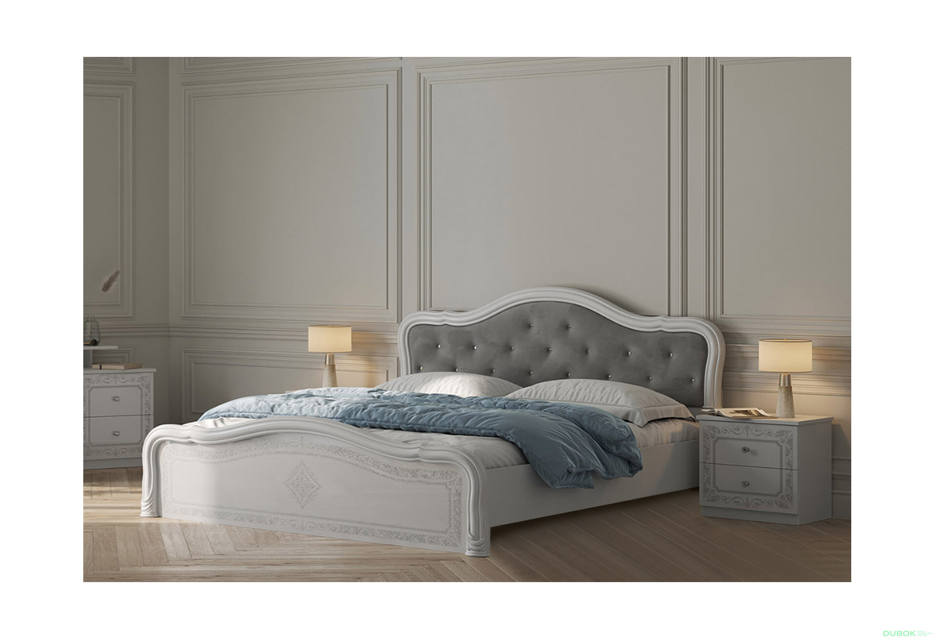 Fotografia 3 - Posteľ 180 Lux bez roštu, biely lesk Luiza