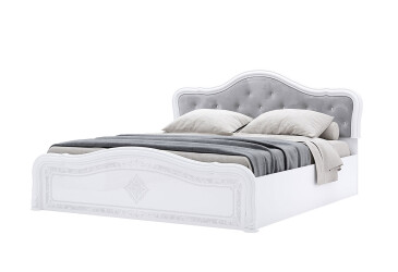 Posteľ 180 Lux výklopná s roštom, biely lesk Luiza