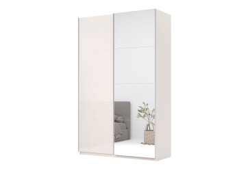 Skriňa s posuvnými dverami Lili 1,5x2,4m (Dvere Lesklý Kašmír/Zrkadlo), séria N
