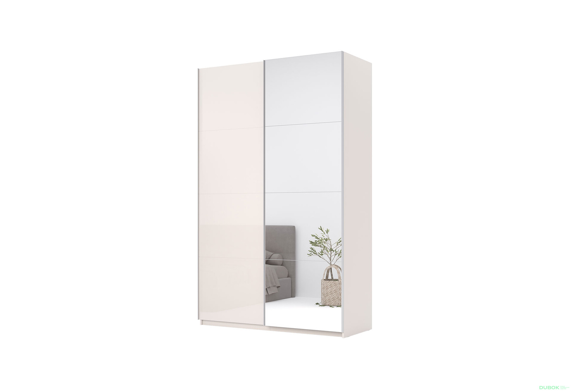 Fotografia 1 - Skriňa s posuvnými dverami Lili 1,5x2,4m (Dvere Lesklý Kašmír/Zrkadlo), séria N Lily