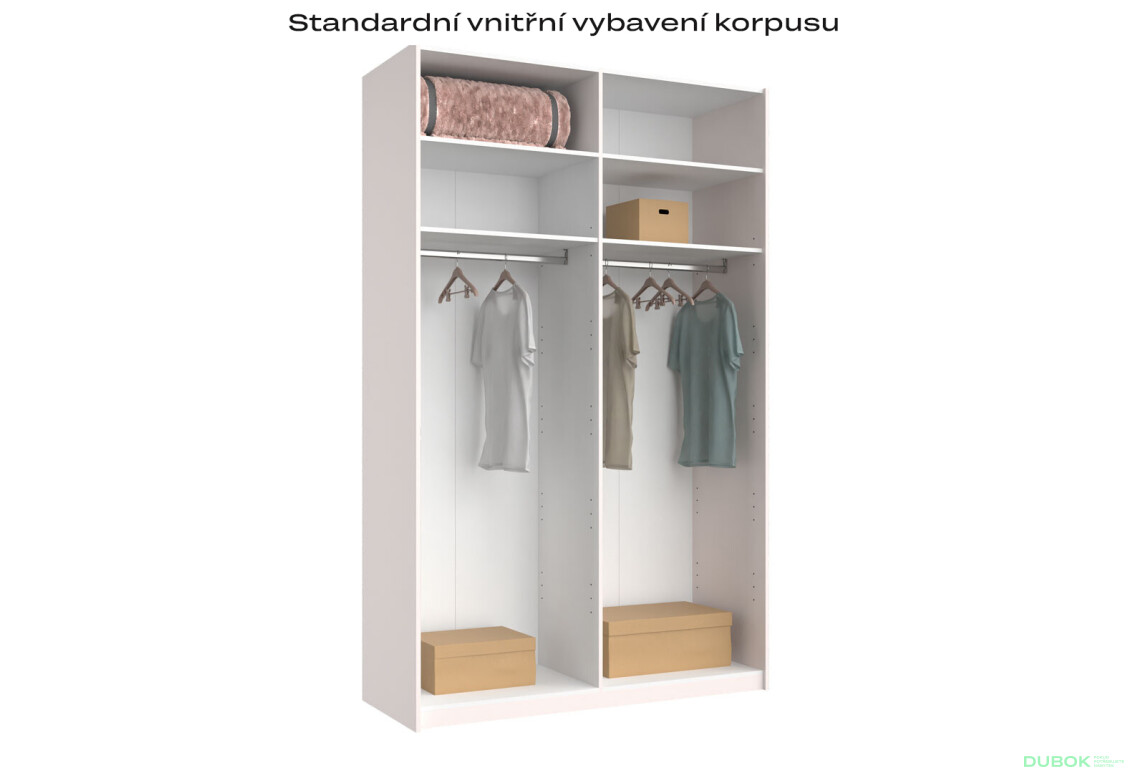 Fotografia 17 - Skriňa s posuvnými dverami Lili 1,5x2,4m (Dvere Lesklý Kašmír/Zrkadlo), séria N Lily