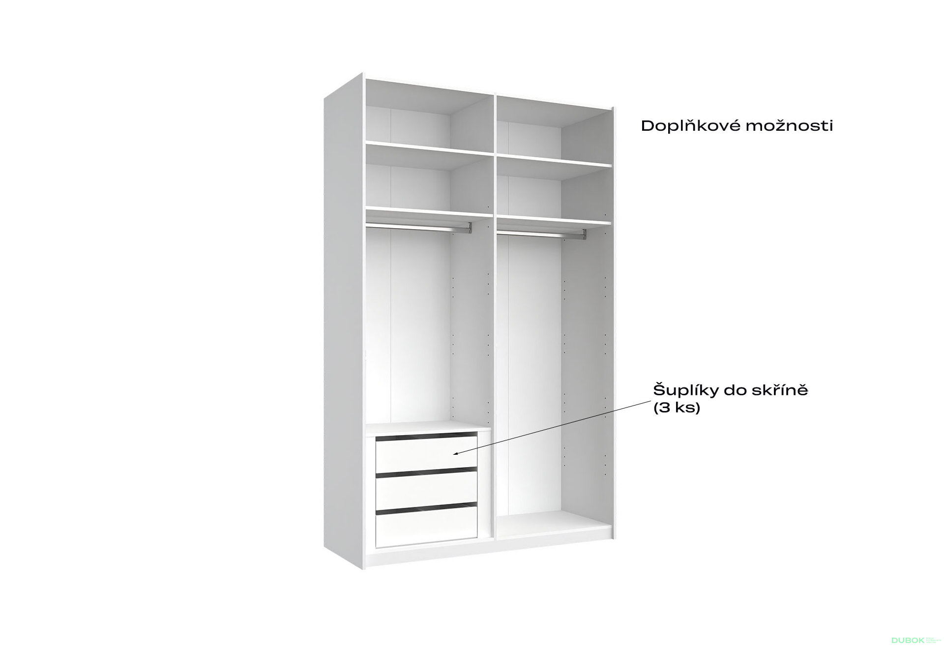 Fotografia 7 - Skriňa s posuvnými dverami Lili 1,5x2,4m (Dvere Lesklý Kašmír/Zrkadlo), séria N Lily