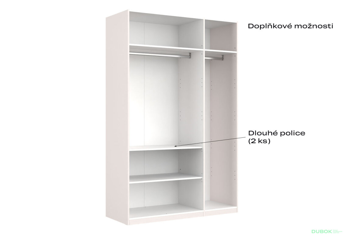 Fotografia 5 - Skriňa 3-dverová bez zrkadiel Lesklý kašmír séria N Lily