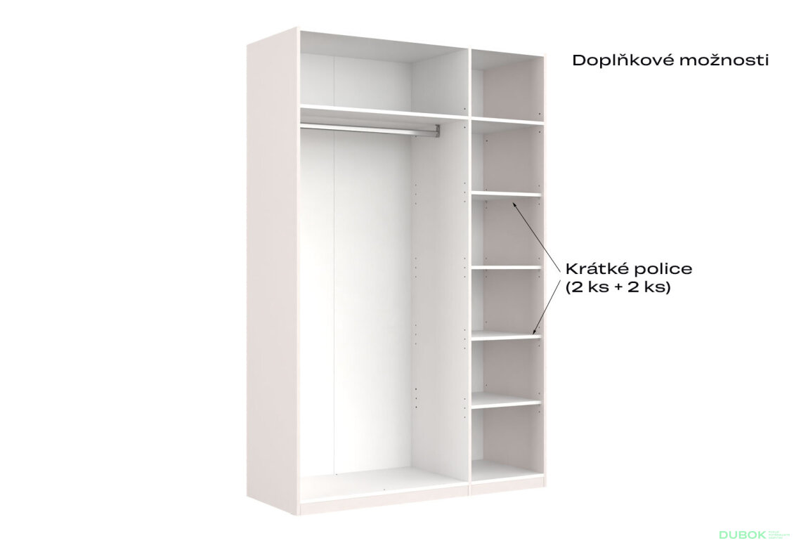 Fotografia 7 - Skriňa 3-dverová bez zrkadiel Lesklý kašmír séria N Lily