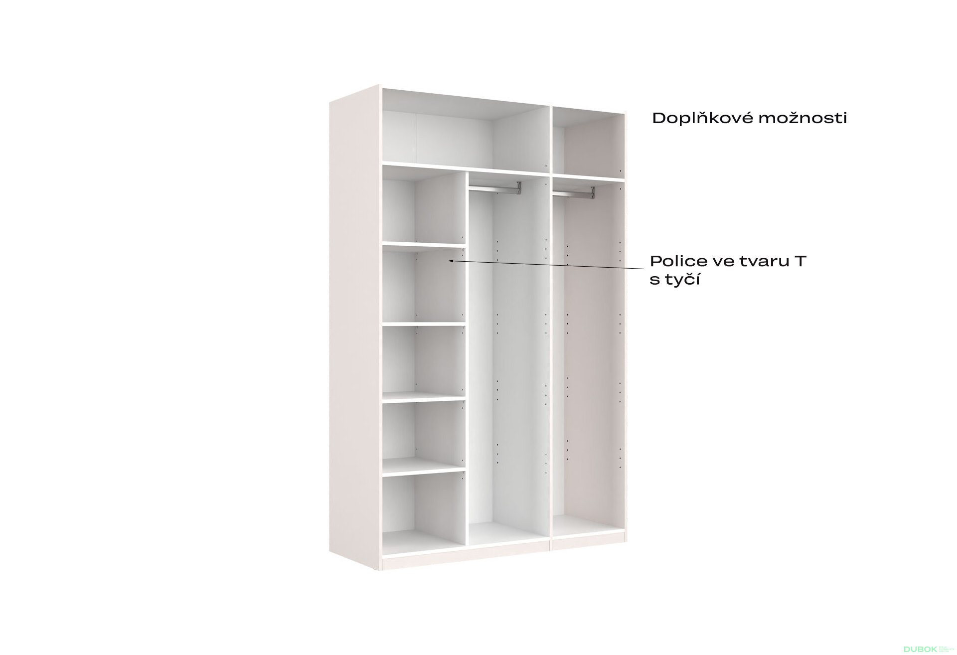 Fotografia 9 - Skriňa 3-dverová bez zrkadiel Lesklý kašmír séria N Lily