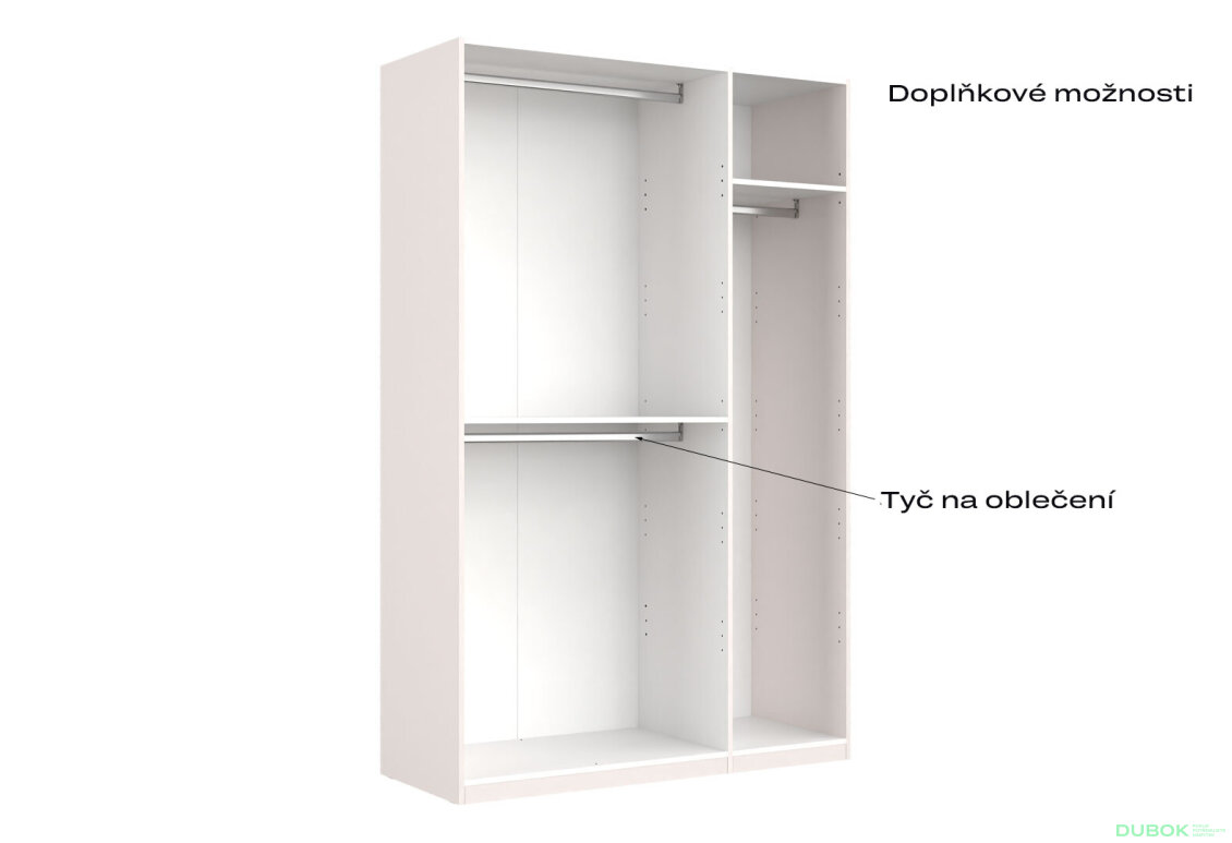 Fotografia 11 - Skriňa 3-dverová bez zrkadiel Lesklý kašmír séria N Lily