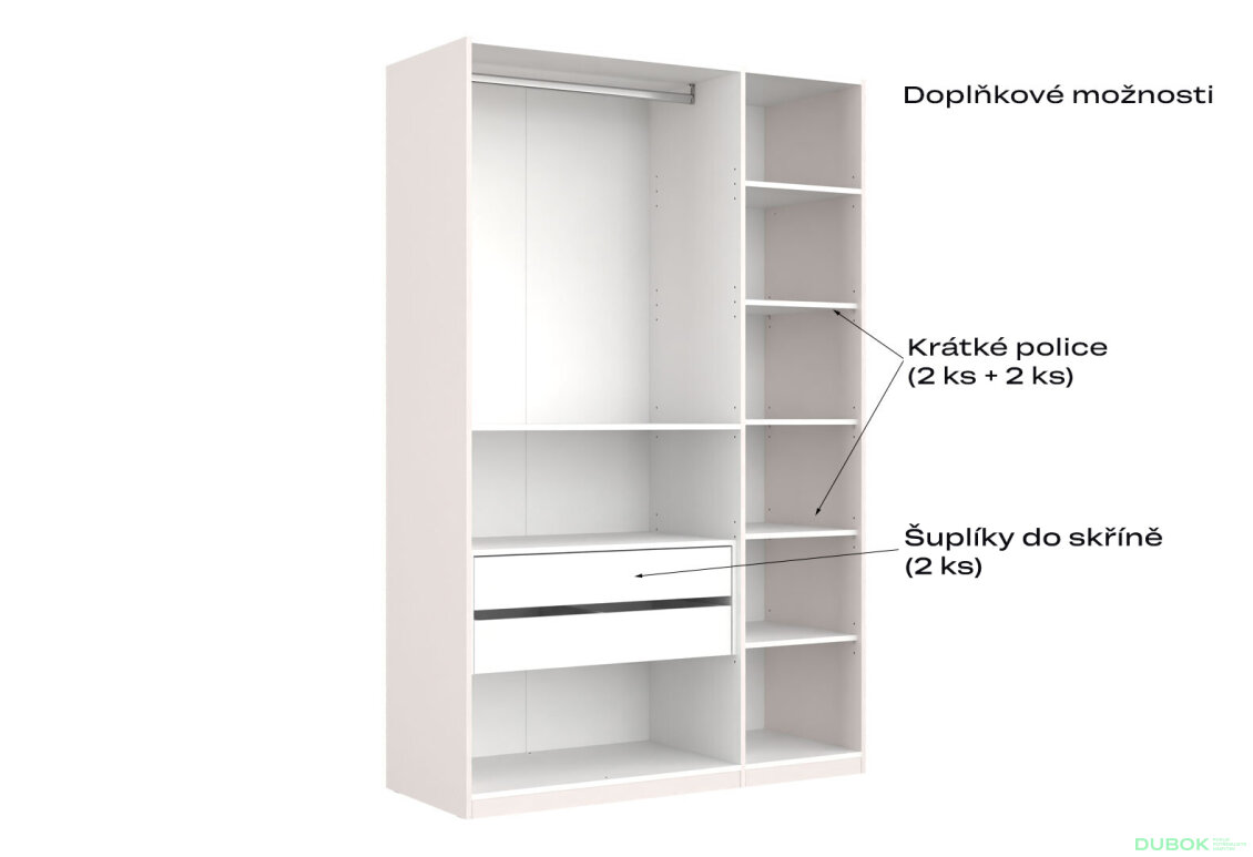Fotografia 12 - Skriňa 3-dverová bez zrkadiel Lesklý kašmír séria N Lily