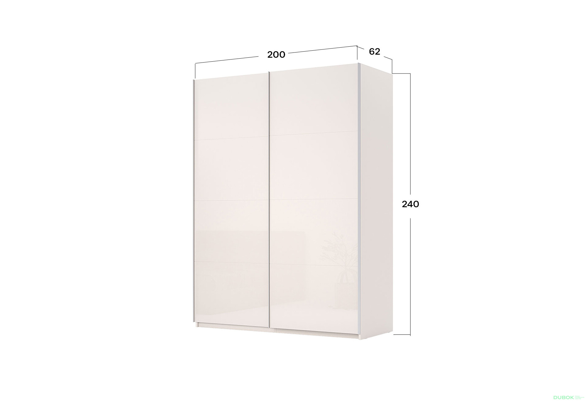 Fotografia 14 - Skriňa s posuvnými dverami Lili 2,0x2,4m (Dvere Lesklý Kašmír), séria N Lily