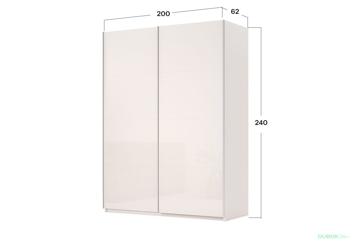 Fotografia 14 - Skriňa s posuvnými dverami Lili 2,0x2,4m (Dvere Lesklý Kašmír), séria N Lily