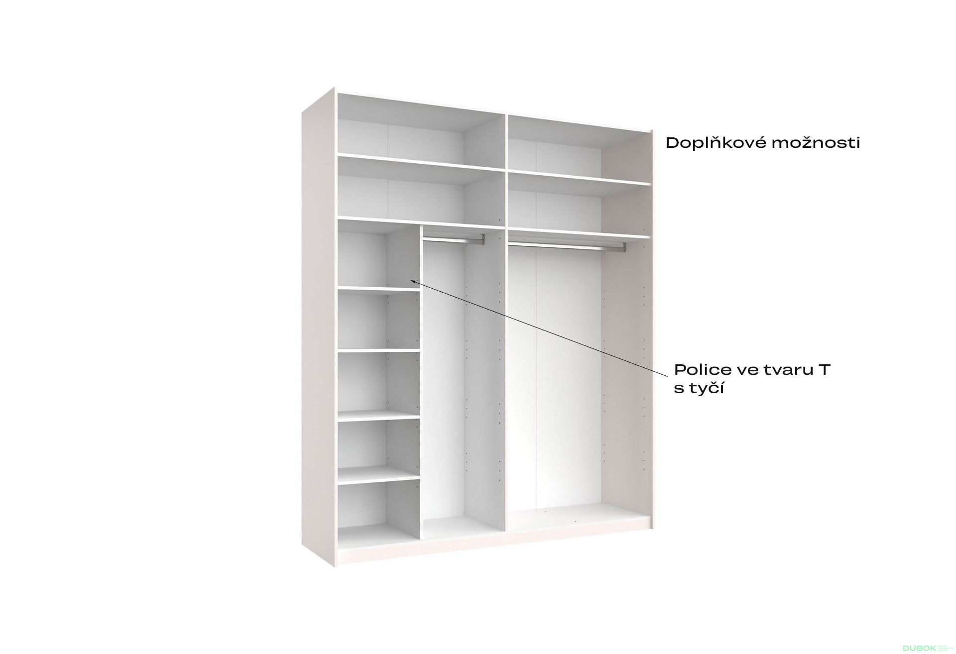 Skriňa s posuvnými dverami Lili 2,0x2,4m (Dvere Lesklý Kašmír), séria N Lily - Fotografia 12 Fotografia 12 - Skriňa s posuvnými dverami Lili 2,0x2,4m (Dvere Lesklý Kašmír), séria N Lily